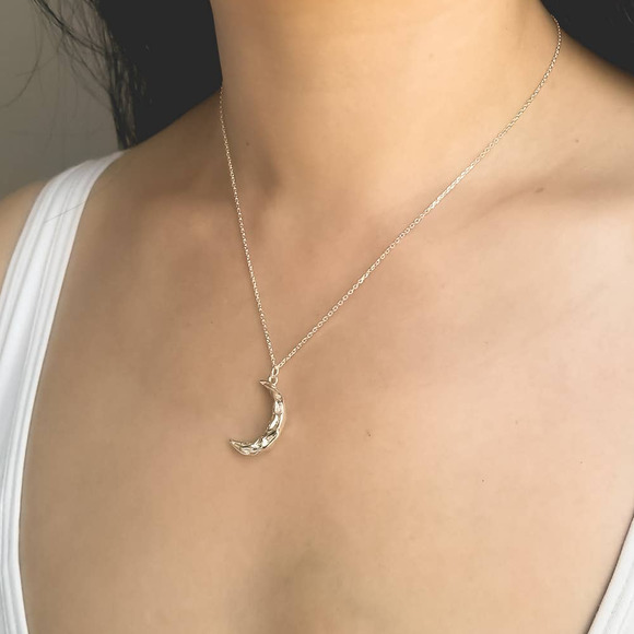 Moon Necklace | Sterling Silver - Picture 2 of 3